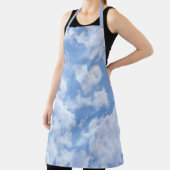 ハートクラウドスカイフォトテクスチャパステルブルー&ホワイト エプロン (インサイチュ)