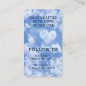 ハートクラウドロマンチックなブルースカイイヤリングディスプレイカード 名刺 (裏面)