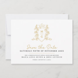 ハートクラウンクレスト白金ゴールド写真結婚の セーブザデート