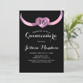 ハートクラウン キンセアニエラ スウィート16 ピンクホイル 招待状 (スタンド正面)