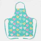 ハートクラシックバレンタインキャンディティール(緑がかった色) エプロン (正面)
