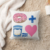 ハートクラシックフードペアリングドーナツ+コーヒー=ラブフード クッション (ブランケット)