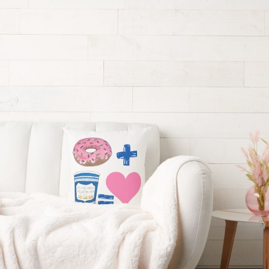 ハートクラシックフードペアリングドーナツ+コーヒー=ラブフード クッション (ソファ)