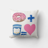 ハートクラシックフードペアリングドーナツ+コーヒー=ラブフード クッション (正面)