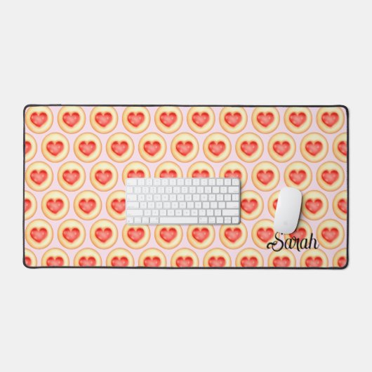 ハートクラシック拇印Cookie デスクマット (キーボード&マウス)