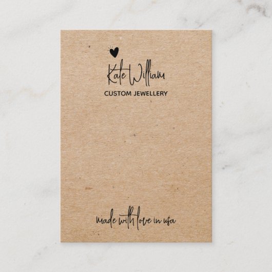 ハートクラフト紙ジュエリーイヤリング表示カード 名刺 (正面)