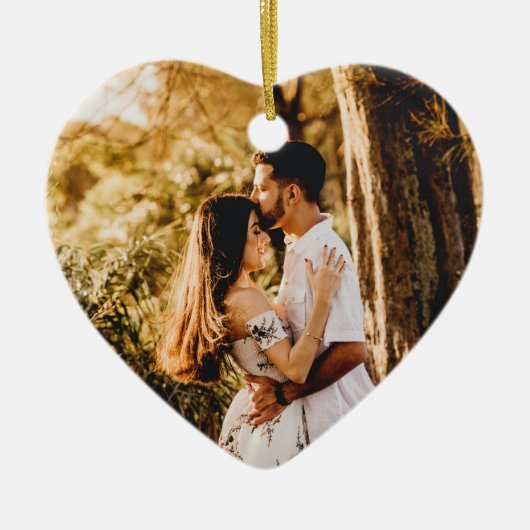 ハートクリスマスオーナメント – セラパーソナライズされたミック セラミックオーナメント (正面)