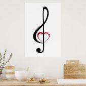 ハートクレフ、 音符記号ポスター ポスター (キッチン)