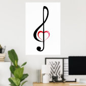 ハートクレフ、 音符記号ポスター ポスター (ホームオフィス)
