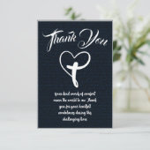 ハートクロスお悔やみメッセージ サンキューカード (スタンド正面)
