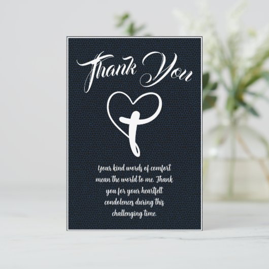 ハートクロスお悔やみメッセージ サンキューカード (スタンド正面)
