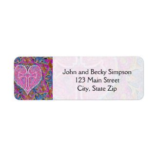 ハートクロスパターン（ピンク） ラベル