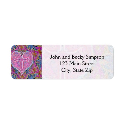 ハートクロスパターン(ピンク) ラベル (正面)