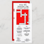 ハートクロスワードパズルキッズバレンティンデイカード (正面/裏面)