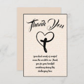 ハートクロス感謝の文字メッセージ哀悼の意 サンキューカード (正面/裏面)