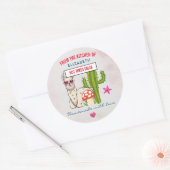 ハートクール型サングラスキッチンのラマ ラウンドシール (封筒)