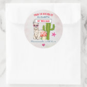 ハートクール型サングラスキッチンのラマ ラウンドシール (バッグ)