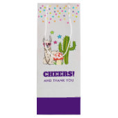 ハートクール型サングラス応援のラマ ワインギフトバッグ (裏面)