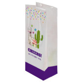 ハートクール型サングラス応援のラマ ワインギフトバッグ (正面アングル)