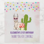 ハートクール型サングラス誕生日 ワインラベル (シングルラベル)