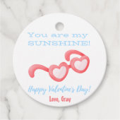 ハートグラスヴァレンティーンズキッズギフトメッセージカード フェイバータグ (正面)