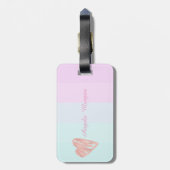 ハートグラデーション、モノグストライプのラムパーソナライズされた線 ラゲッジタグ (裏面縦)