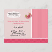 ハートグランジの卒業招待状の区分 インビテーションポストカード (裏面)