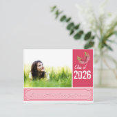 ハートグランジの卒業招待状の区分 インビテーションポストカード (スタンド正面)