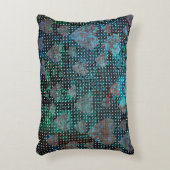 ハートグランジドットレッドグリーンブルーホワイトコントラスト アクセントクッション (正面(垂直))