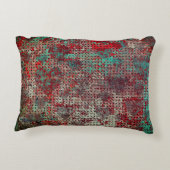 ハートグランジドットレッドグリーンブルーホワイトコントラスト アクセントクッション (裏面)