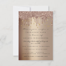 ハートグリッターが滴るローズ マザーズデイ ティーパーティー 招待状