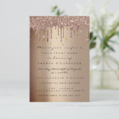 ハートグリッターが滴るローズ マザーズデイ ティーパーティー 招待状 (スタンド正面)