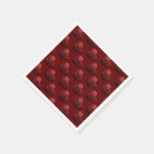 ハートグリッタースパークルパターン暗赤色バレンタイン スタンダードカクテルナプキン (角)