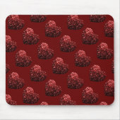ハートグリッタースパークルパターン暗赤色バレンタイン マウスパッド (正面)