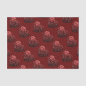 ハートグリッタースパークルパターン暗赤色バレンタイン 薄葉紙 (正面)