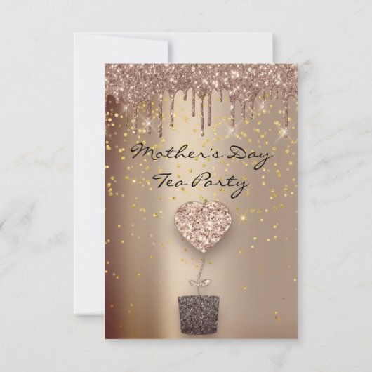 ハートグリッタードリップスバラマザーズ日茶パーティー 招待状 (裏面)