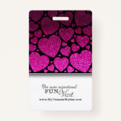 ハートグリッタープロフェッショナルCNAナース写真名 バッジ (裏面)