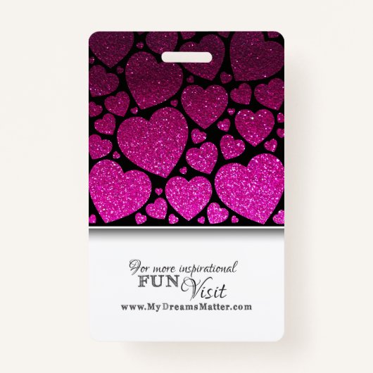 ハートグリッタープロフェッショナルCNAナース写真名 バッジ (裏面)