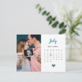 ハートグリッター写真カレンダー妊娠/誕生 案内ポストカード (スタンド正面)