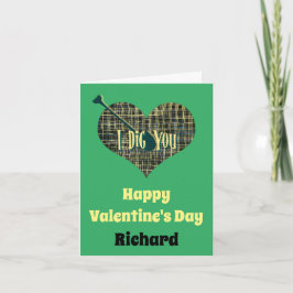 ハートグリッド バレンタイン グリーン グリーティングカード