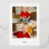 ハートグリーンフォトメリークリスマスゴールドフォイル 箔シーズンカード (裏面)