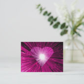 ハートグローピンクの名刺の白い丸い 名刺 (スタンド正面)