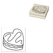 ハートケーキのデザート ラバースタンプ (押印)