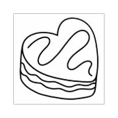 ハートケーキのデザート ラバースタンプ (インプリント)