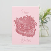 ハートケーキ バースデーカード 招待状 (スタンド正面)