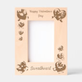 ハートコケットValentinesギフトレーザー木製 レーザー彫刻フレーム (正面)