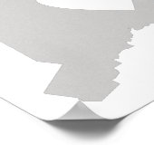 ハートコネチカット州シルエット ポスター (角)