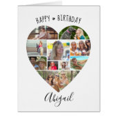 ハートコラージスクリプトパーソナライズされた誕生日 (正面)