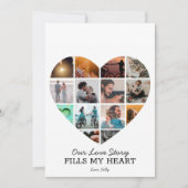 ハートコラージバレンタインのカスタム文字 シーズンカード (正面)