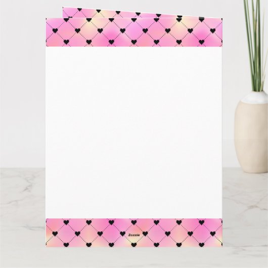 ハートコラージピンクラブハート記念日 カード (裏面)